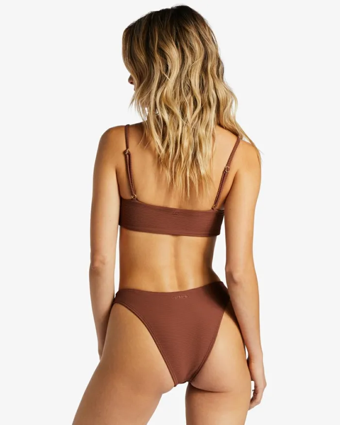 Tanlines Zoe Crop Bikini Top Mocha Women Billabong Bikinis