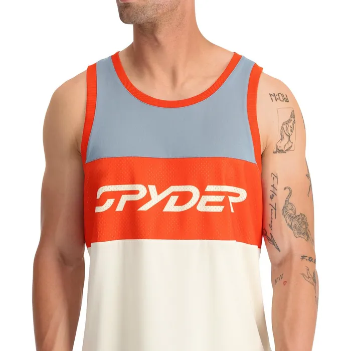Tees and Tanks Mens Spyder Olson Tank 50 UPF 8211 Greige