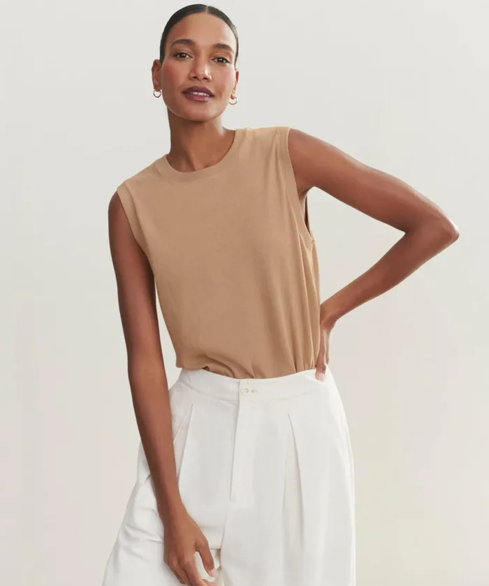 Tees and Tanks Women Jenni Kayne Easy Tank Camel