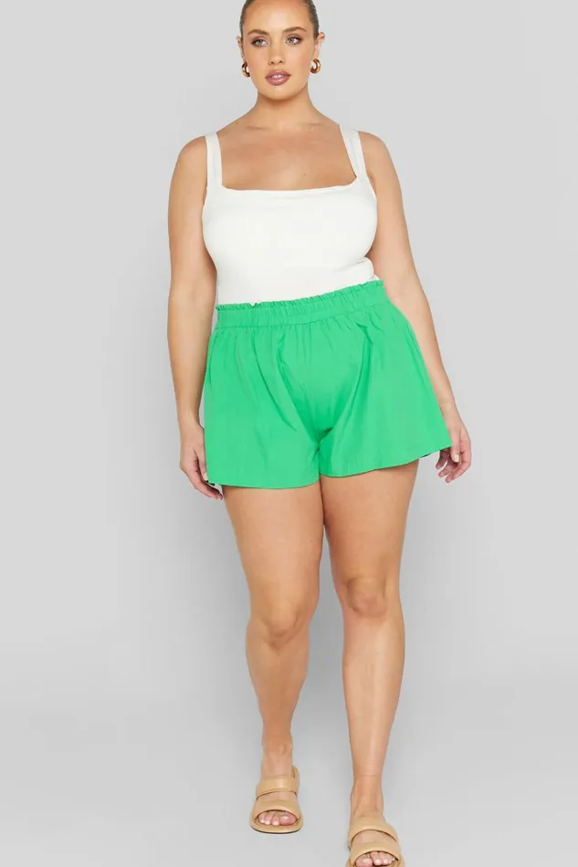 Terah Shorts 8211 High Waisted Shorts In Green Women Showpo Swimwear