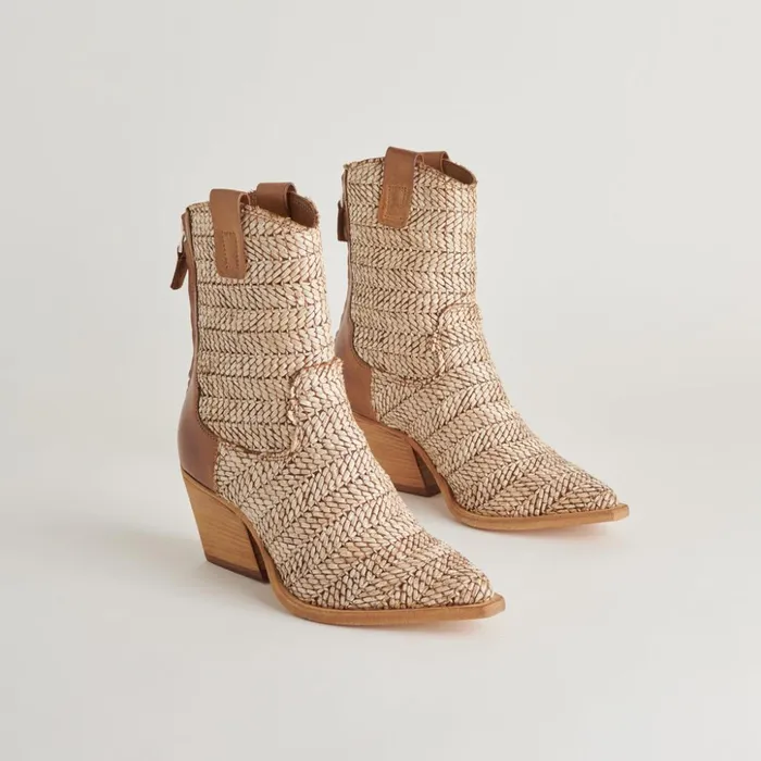 Texin Booties Brown Multi Raffia Women Dolce Vita Boots and Booties
