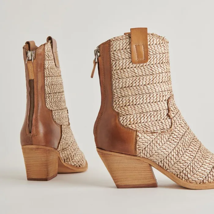 Texin Booties Brown Multi Raffia Women Dolce Vita Boots and Booties