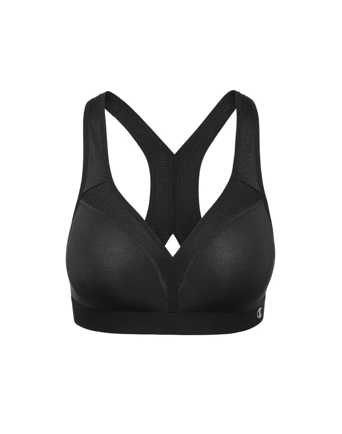 The Curvy Sports Bra C Logo Black Women Champion Sports Bras and Bralettes