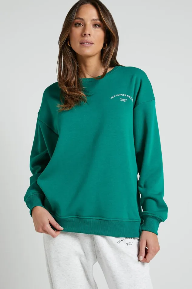 The Hunger Project X Showpo 8211 THP Crew Neck Sweatshirt In Green Women Showpo Activewear