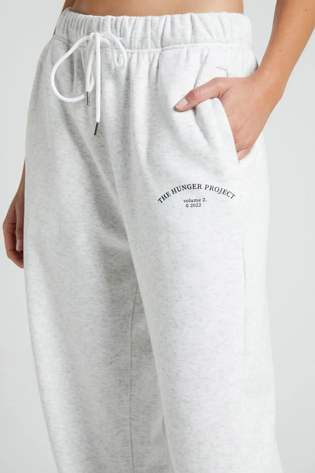 The Hunger Project X Showpo 8211 THP Track Pant In White Marle Women Showpo Activewear