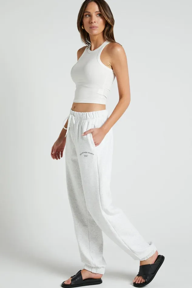 The Hunger Project X Showpo 8211 THP Track Pant In White Marle Women Showpo Activewear