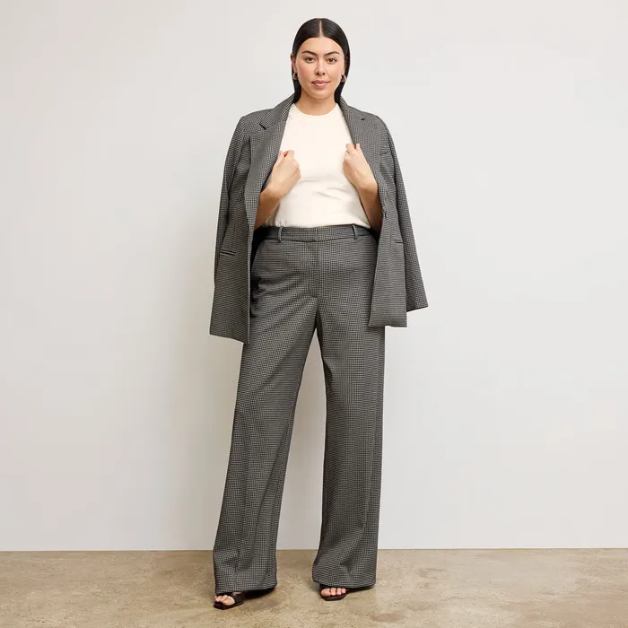 The Tinsley WideLeg Trouser 8211 Knit Suiting Classic Check Women Suiting M M LaFleur