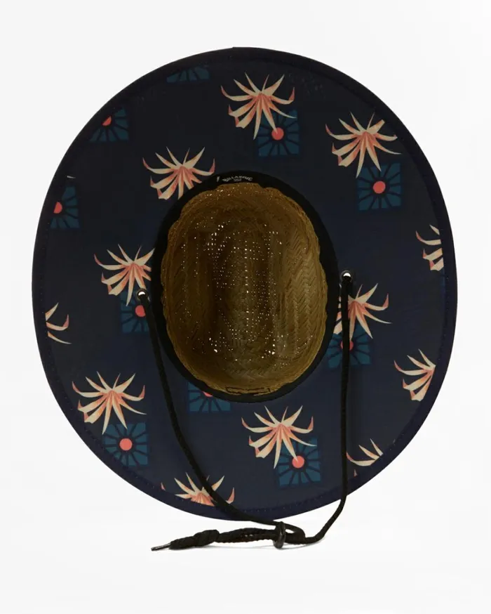 Tides Print Straw Lifeguard Hat Navy Blue Men Billabong Hats