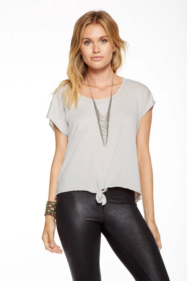 TIE FRONT SCOOP NECK CAP SLEEVE DOLMAN 8220T8221 Womens Loungewear Chaser Brand