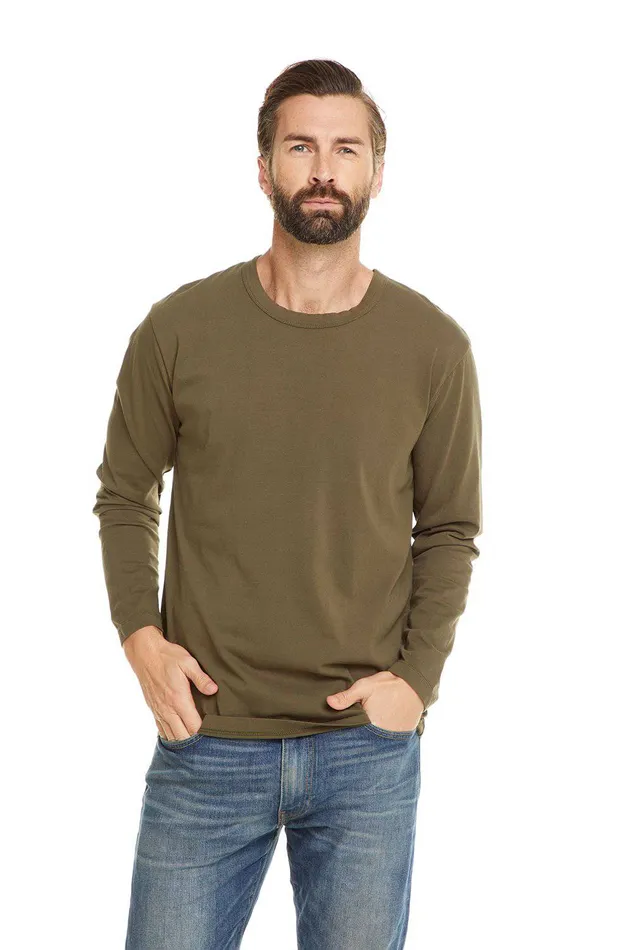 Tops Chaser Brand Mens COTTON JERSEY LS CREW