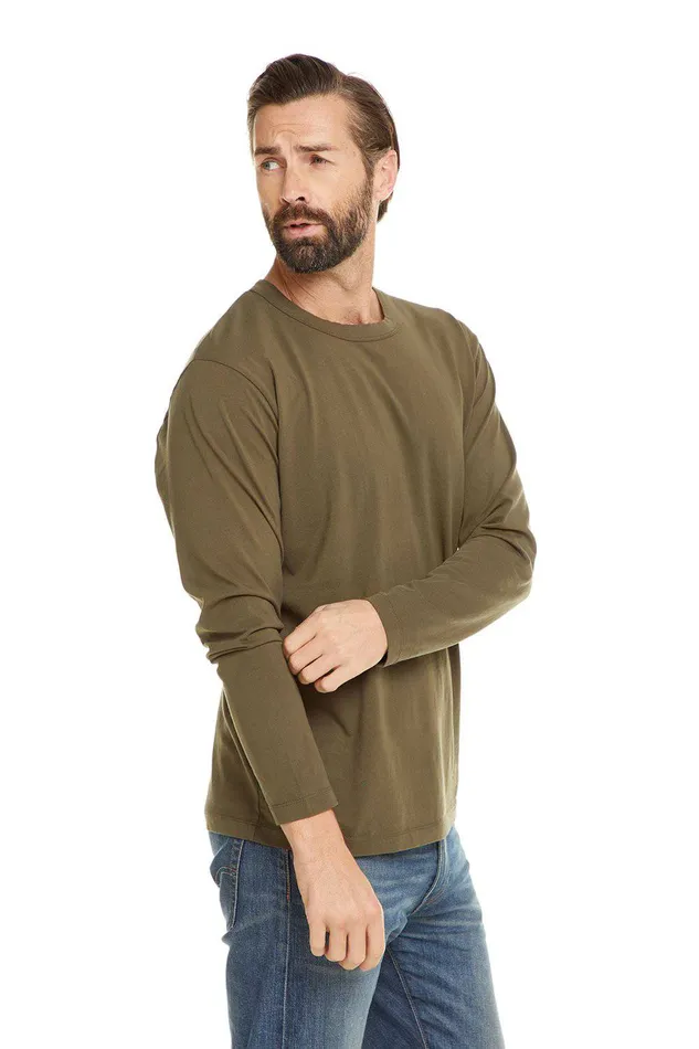 Tops Chaser Brand Mens COTTON JERSEY LS CREW