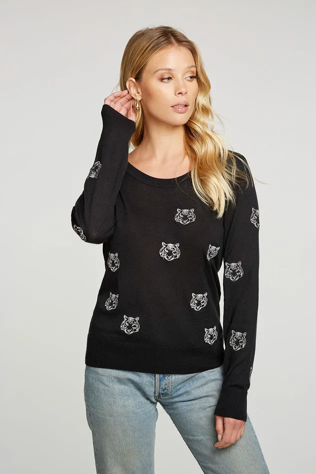 Tops Chaser Brand Womens Embroidery Tigers