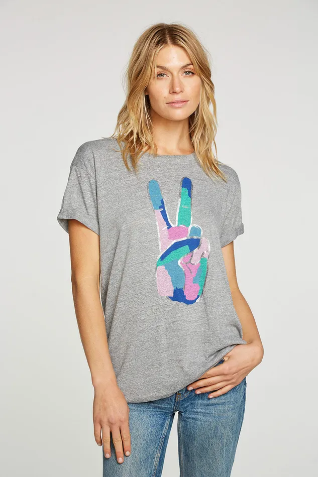 Tops Chaser Brand Womens Painted Peace
