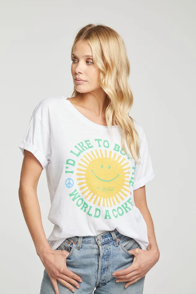 Tops Coca Cola Sunshine Chaser Brand Womens