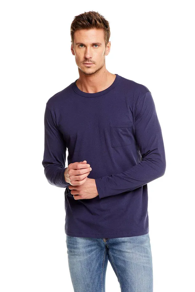 Tops COTTON JERSEY LS CREW NECK POCKET TEE Chaser Brand Mens