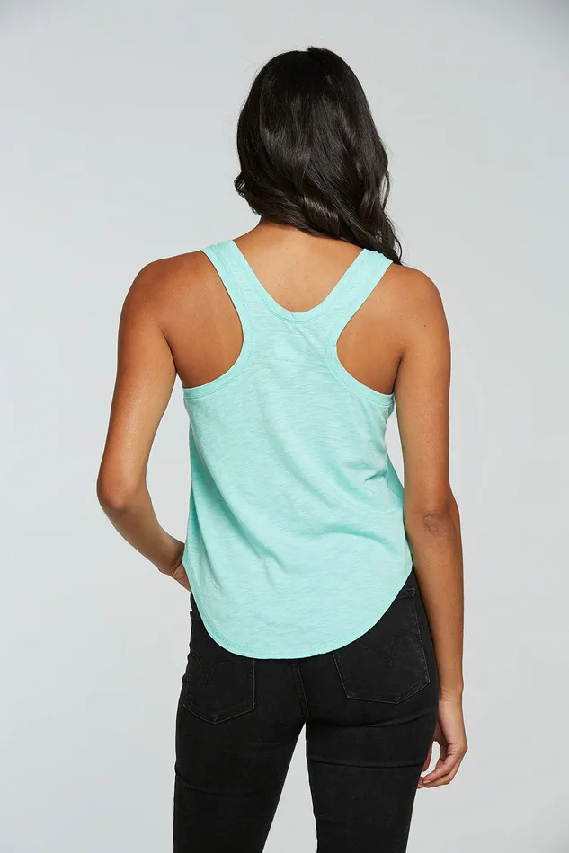 Tops Gauze Jersey Hi Lo Shirttail Racerback Tank Chaser Brand Womens