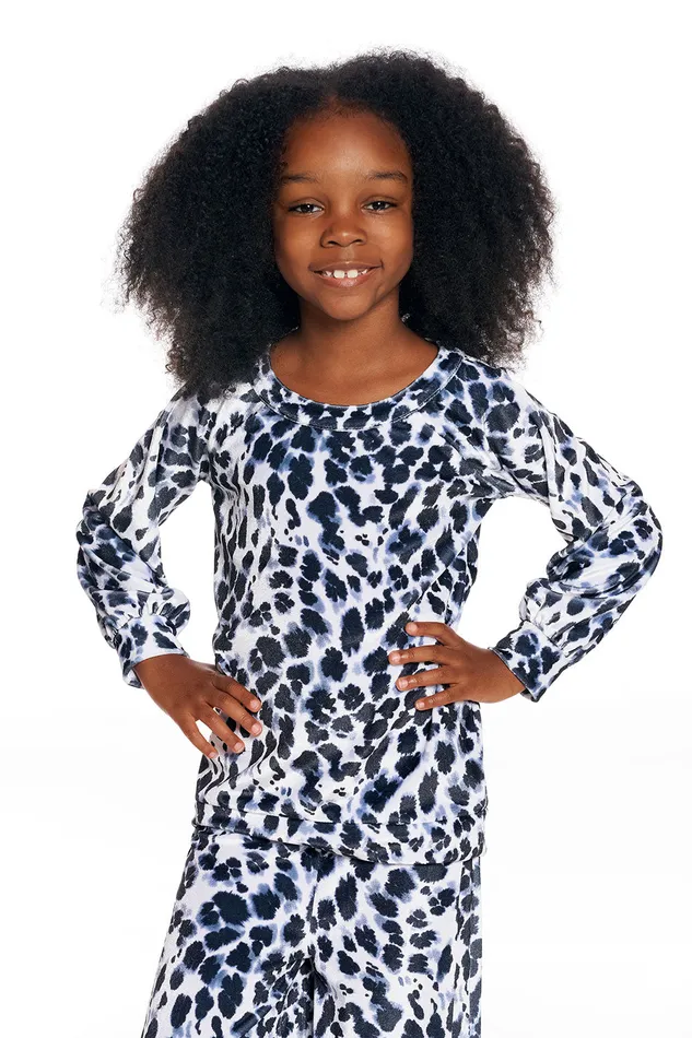 Tops Girls Chaser Brand Stretch Velvet Blouson Sleeve Raglan Pullover