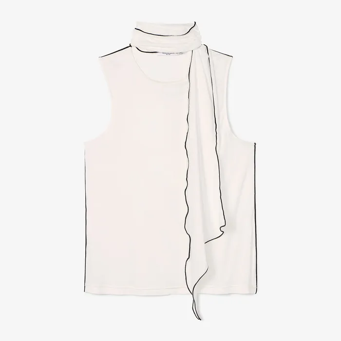 Tops M M LaFleur Women The Felicity Scarf Tank 8211 Cloud Jersey White