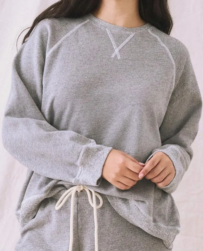 Tops Women039s The Great The Slouch Sweatshirt Varsity Grey