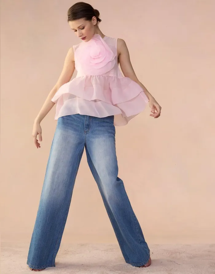 Tops Women Cynthia Rowley Chloe Organza Flower Top