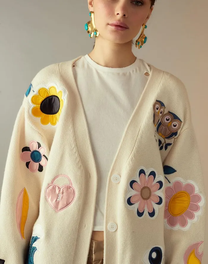 Tops Women Cynthia Rowley Playful Patchwork Cardigan