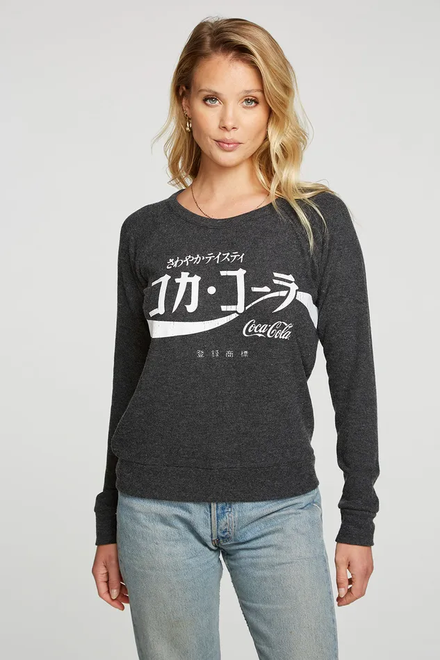 Tops Womens Coca Cola Japanese Logo Chaser Brand
