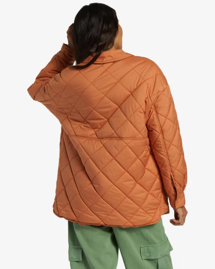 Transport Shacket Snap Front Overshirt Sunburnt Women Billabong Jackets