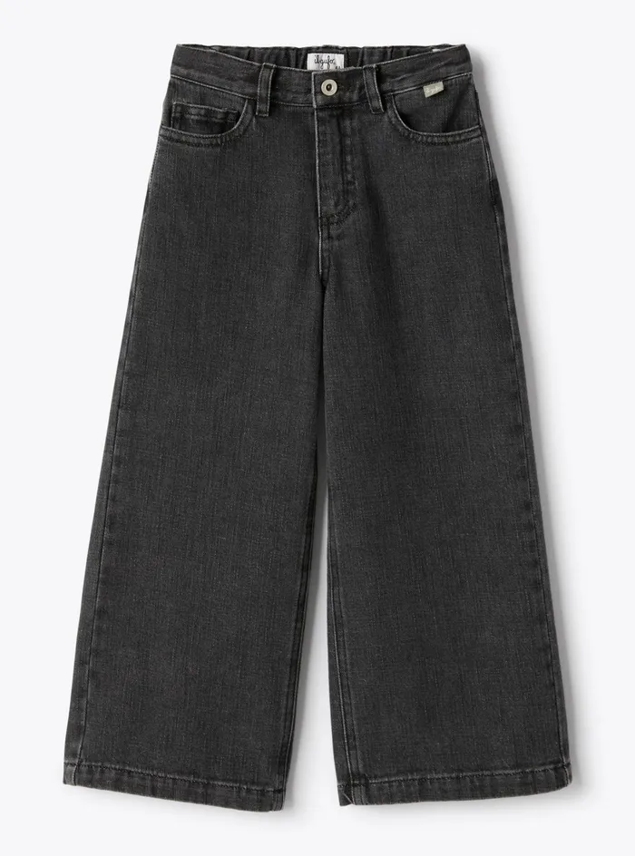 Trousers And Leggings Girl 216 Il Gufo Denim Palazzo Pants