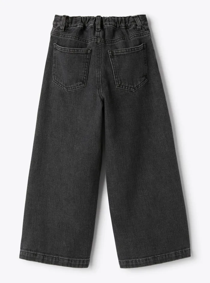 Trousers And Leggings Girl 216 Il Gufo Denim Palazzo Pants