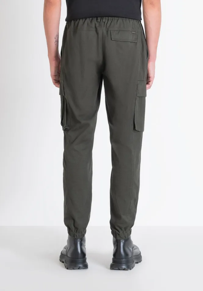 Trousers Men Antony Morato Regular Fit 034Dylan034 Green Cargo Trousers In Viscose Blend Dark Olive Green