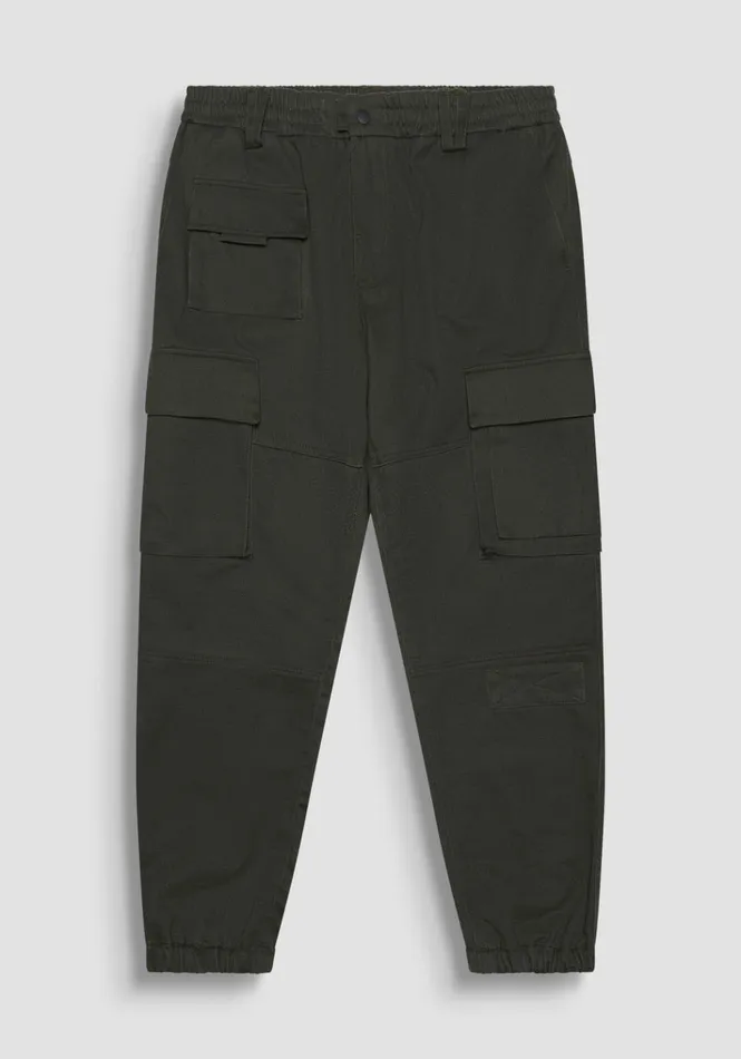 Trousers Men Antony Morato Regular Fit 034Dylan034 Green Cargo Trousers In Viscose Blend Dark Olive Green