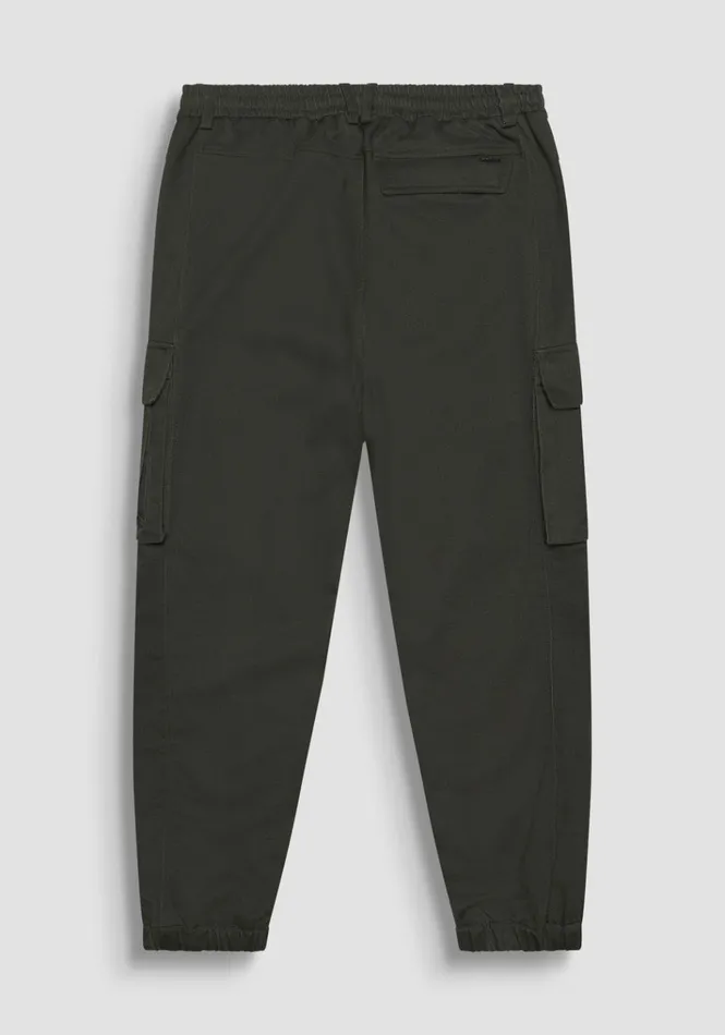 Trousers Men Antony Morato Regular Fit 034Dylan034 Green Cargo Trousers In Viscose Blend Dark Olive Green