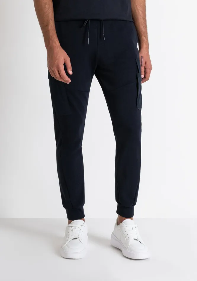 Trousers Men Antony Morato Regular Fit Sweatpants With Side Pockets In Blue Cotton Blend Blue Ink