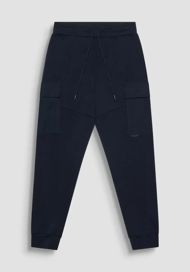 Trousers Men Antony Morato Regular Fit Sweatpants With Side Pockets In Blue Cotton Blend Blue Ink