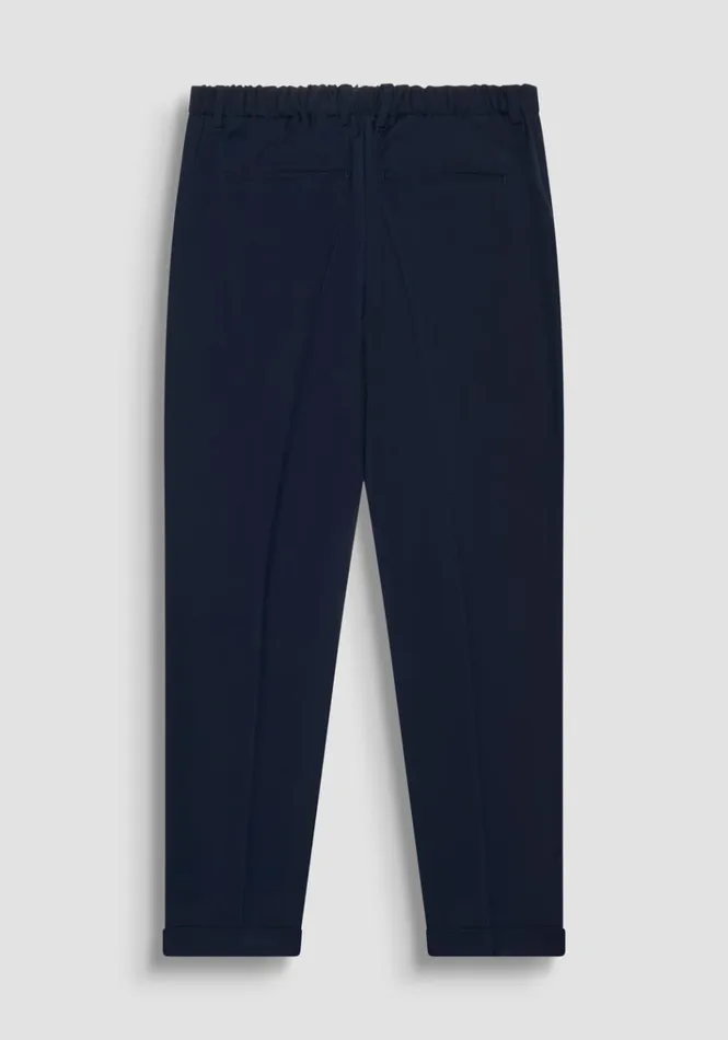 Trousers Men Antony Morato Slim Ankle Length Fit 034Rad034 Trousers In Elastic Viscose Blue Ink