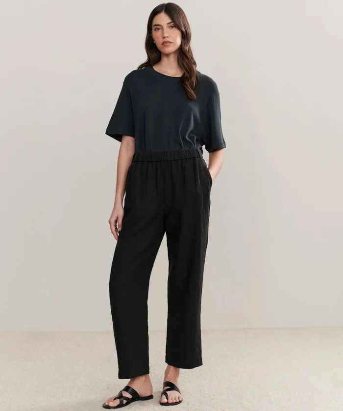 Trousers Women Jenni Kayne Linen Logan Pant Black