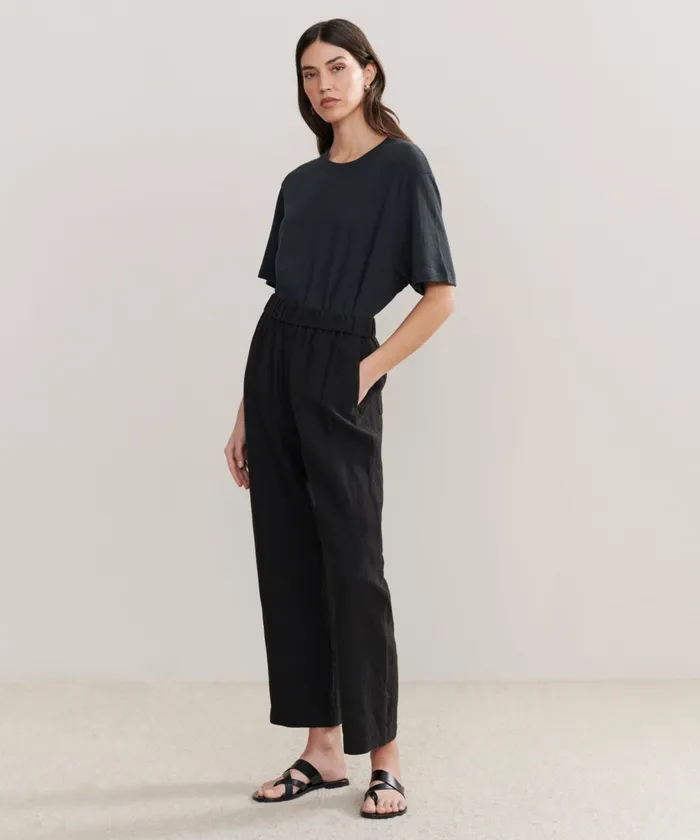 Trousers Women Jenni Kayne Linen Logan Pant Black