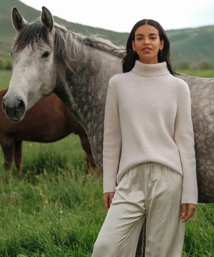 Turtlenecks Women Jenni Kayne Cashmere Turtleneck Ivory