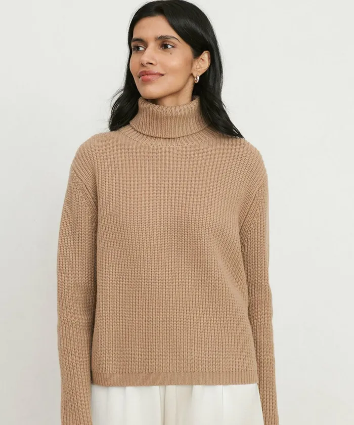 Turtlenecks Women Jenni Kayne Cropped Turtleneck Camel