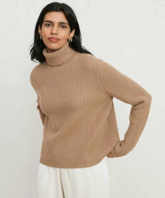 Turtlenecks Women Jenni Kayne Cropped Turtleneck Camel