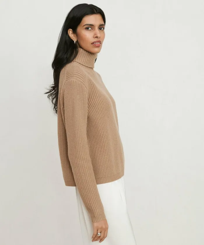 Turtlenecks Women Jenni Kayne Cropped Turtleneck Camel