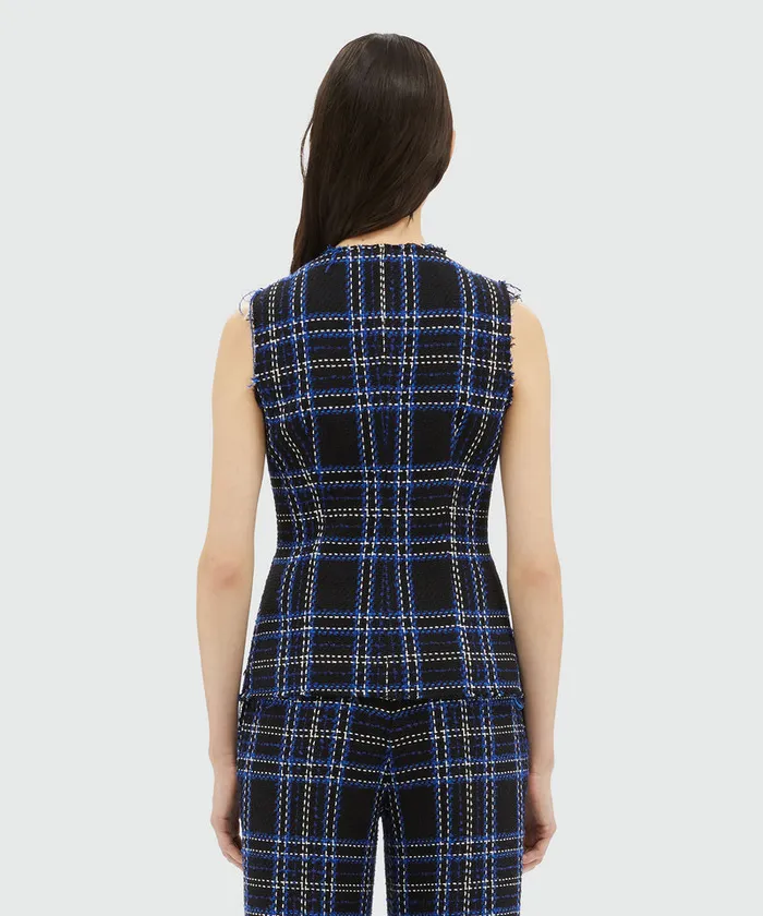 Tweed MaxiCheck Vest Women MSGM Blazers