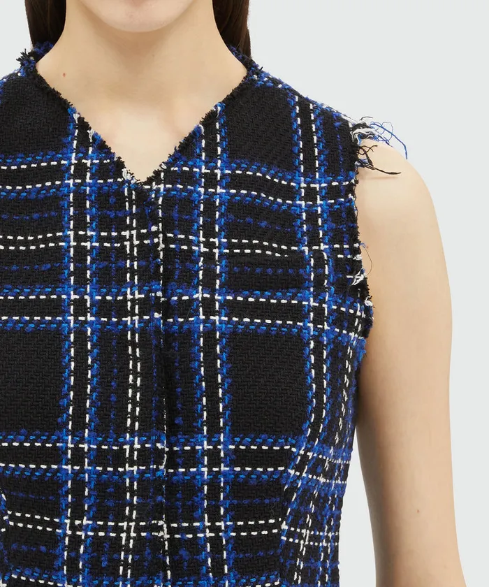 Tweed MaxiCheck Vest Women MSGM Blazers