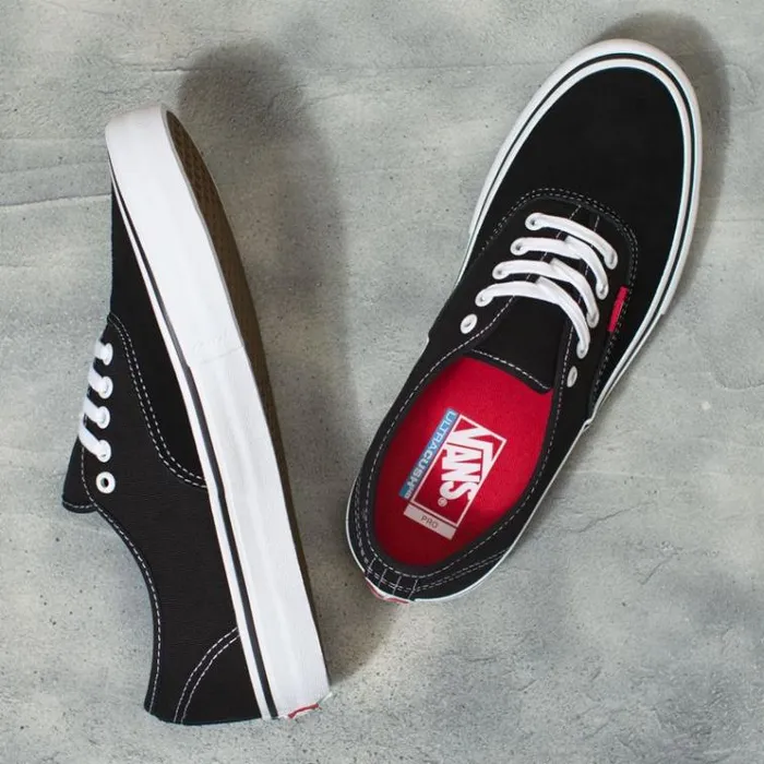 Vans Authentic Pro BlackTrue White Mens BMX Shoes
