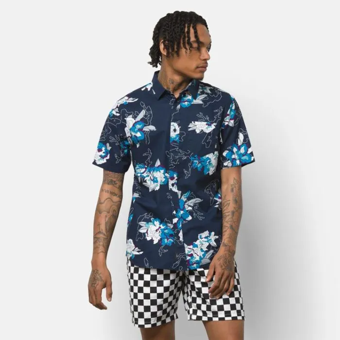 Vans Deacon Buttondown Shirt Dress Blues Paint By Numbers Mens Shirts and Flannels