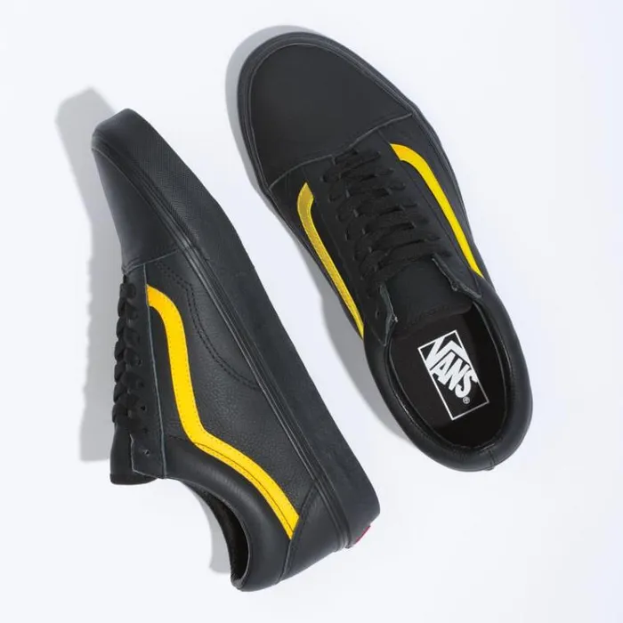 Vans Leather Pop UA Old Skool BlackLemon Chrome MensWomens Classics Shoes Vans Leather Pop UA Old Skool BlackLemon Chrome MensWomens Classics Shoes