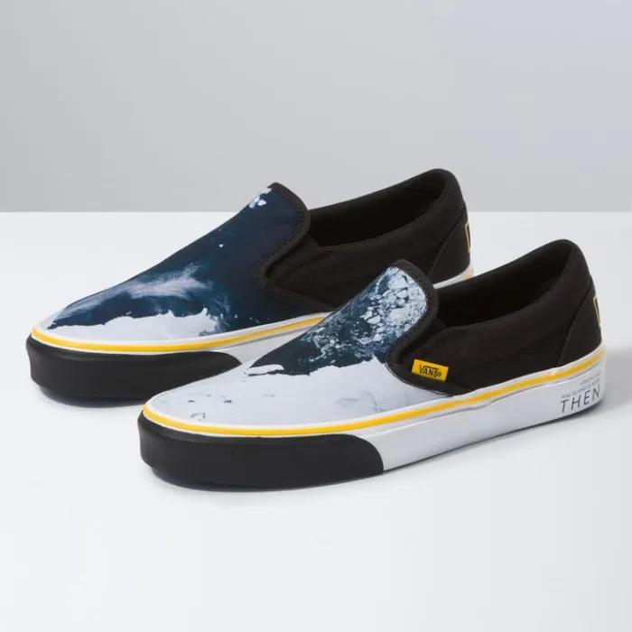 Vans National Geographic SlipOn ThenNow Glacier MensWomens Classics Shoes