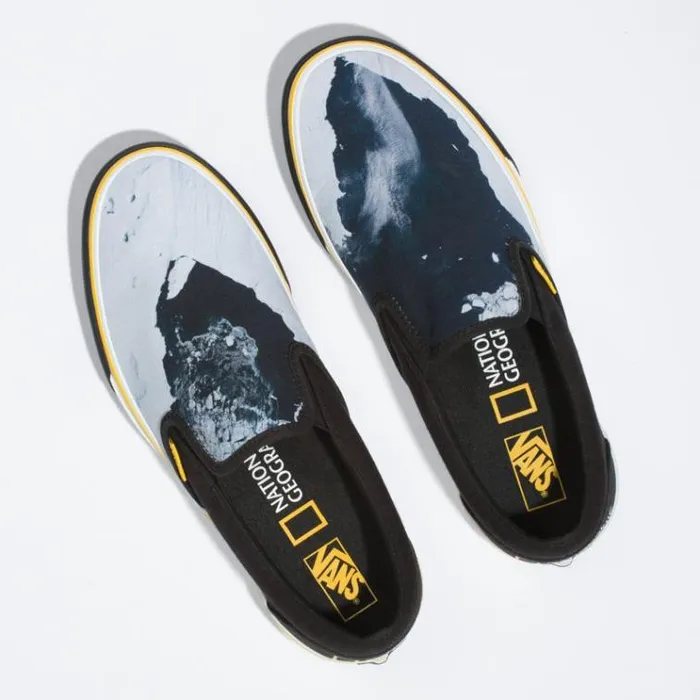 Vans National Geographic SlipOn ThenNow Glacier MensWomens Classics Shoes