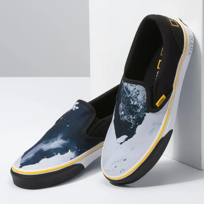 Vans National Geographic SlipOn ThenNow Glacier MensWomens Classics Shoes