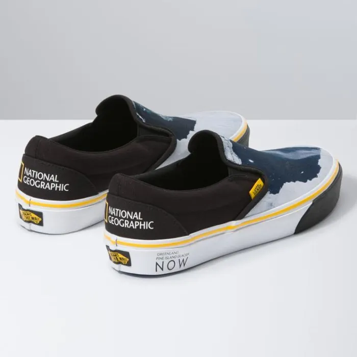 Vans National Geographic SlipOn ThenNow Glacier MensWomens Classics Shoes